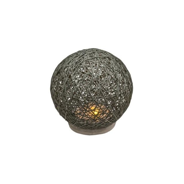 marque generique - Lampe design en forme de boule - D 18.5 cm - Gris - Lampes à poser marque generique