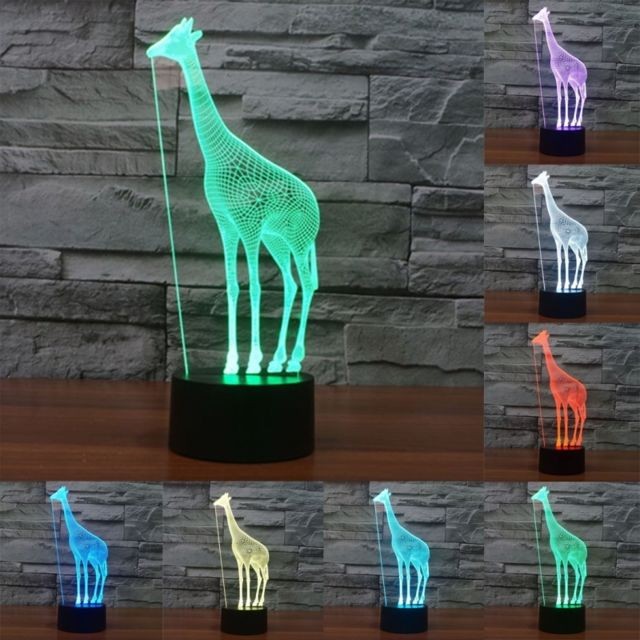 Wewoo - Lampe 3D Girafe Style 7 Couleur Décoloration Creative Visual Stéréo 3D Tactile Commutateur LED Lumière Bureau de Nuit Wewoo  - Lampe led multicolore