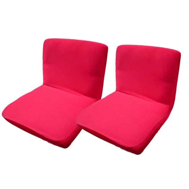 marque generique - 2xred spandex stretch bas dossier court chaise couverture tabouret de bar marque generique  - marque generique