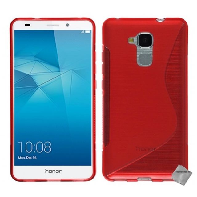 Htdmobiles - Housse etui coque pochette silicone gel fine pour Huawei Honor 5C + verre trempe - ROUGE Htdmobiles  - Autres accessoires smartphone