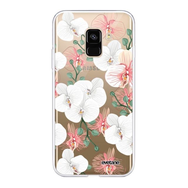 Evetane - Coque Samsung Galaxy A8 2018 360 intégrale Orchidées Ecriture Tendance Design Evetane. Evetane  - Accessoire Smartphone Samsung galaxy a8 2018