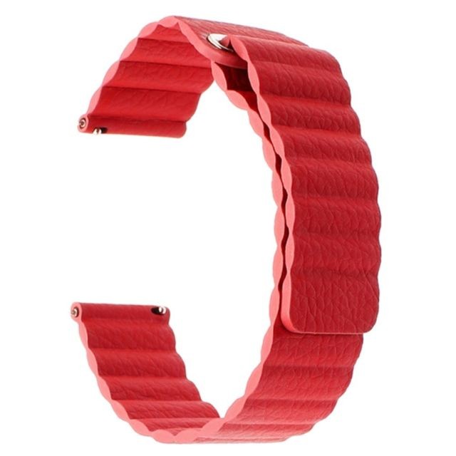 marque generique - Bracelet en cuir véritable boucle magnétique rouge pour votre Samsung Galaxy Gear S3 Classic/Frontier/Huawei Watch GT/Motorola Moto 360 2nd Gen/Ticwatch marque generique   - Samsung gear s3 frontier