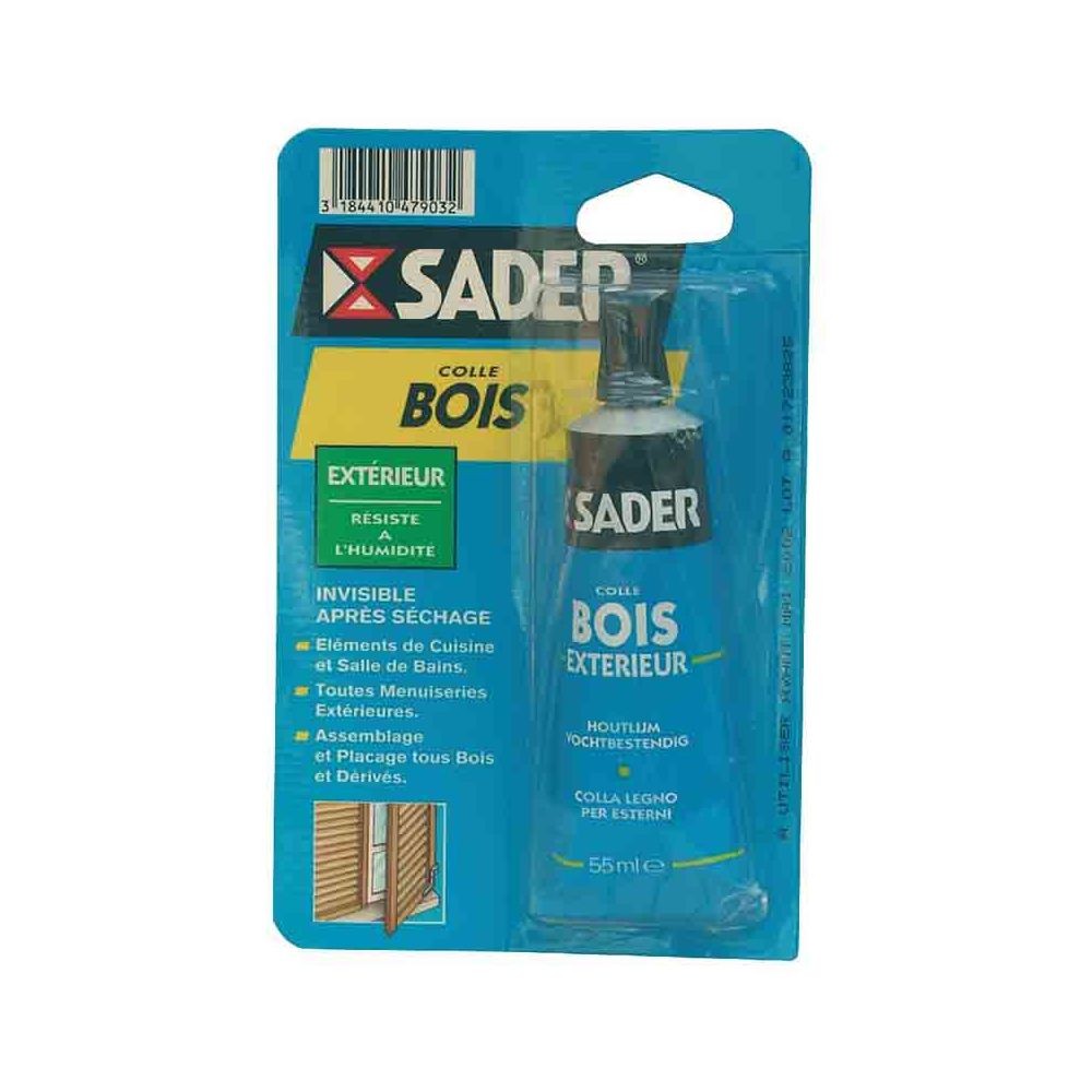 Mastic, silicone, joint Sader SADER - Colle à bois milieu humide 55 ml