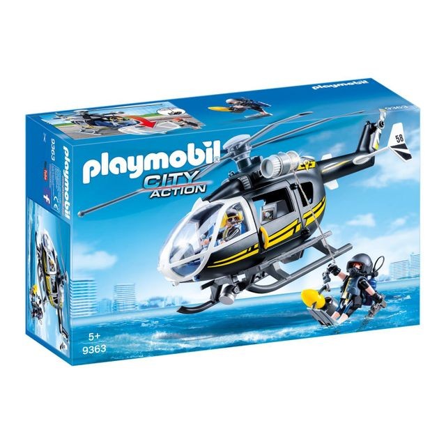 Playmobil - PLAYMOBIL 9363 City Action - Hélicoptère et policiers d'élite - Playmobil