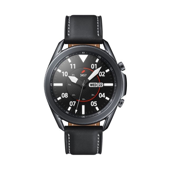 Samsung - Galaxy Watch 3 - 45 mm - SM-R840NZKAEUB - Noir - Bracelet Noir - Black Friday Montre Connectée