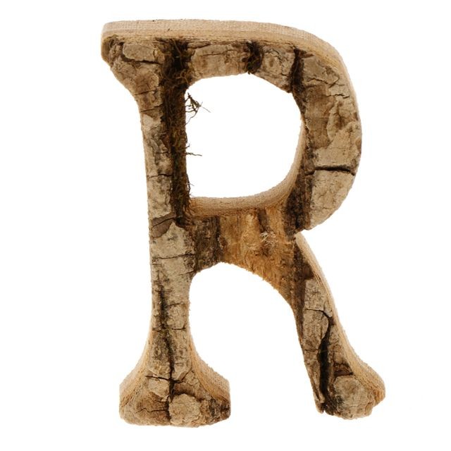 marque generique - Lettres en bois sculptées à la main Numéros de porte Lettre alphabet Adresse de nom flottant R marque generique  - Objets déco