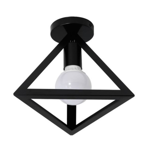 Stoex - Plafonnier Industrielle Retro en Métal Cage triangle Fer Noir Suspension luminaire pour Salon Chambre Café Bar Restaurent Salle à Manger Stoex  - Luminaires