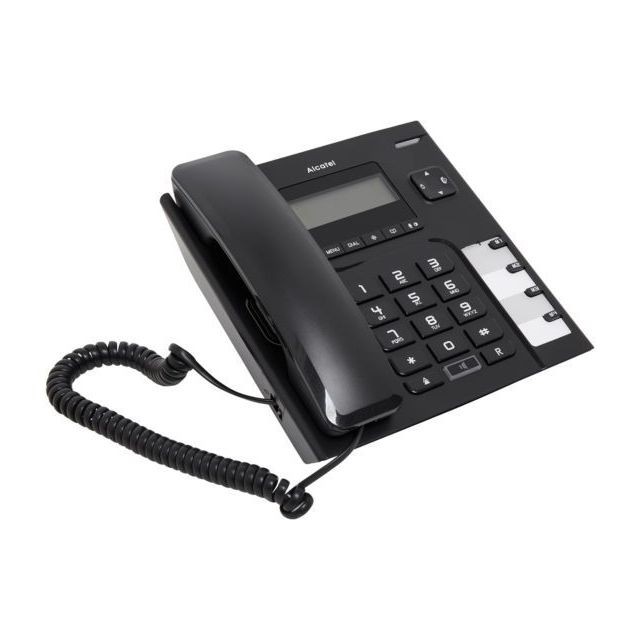 Alcatel - Téléphone filaire ALCATEL TEMPORIS 56 Noir - Téléphone fixe-répondeur