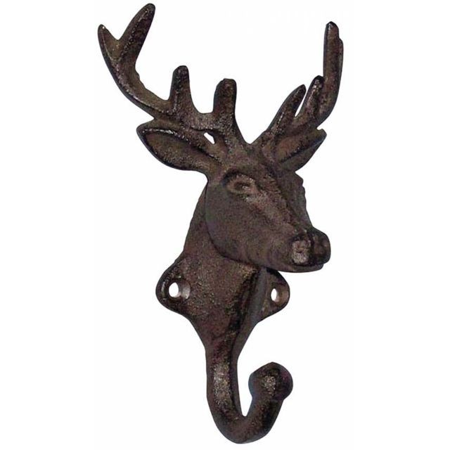 Grande Fonte Cerf Deer Wall Hook-Vintage Style Rustique Suspension Porte/Cadeau 