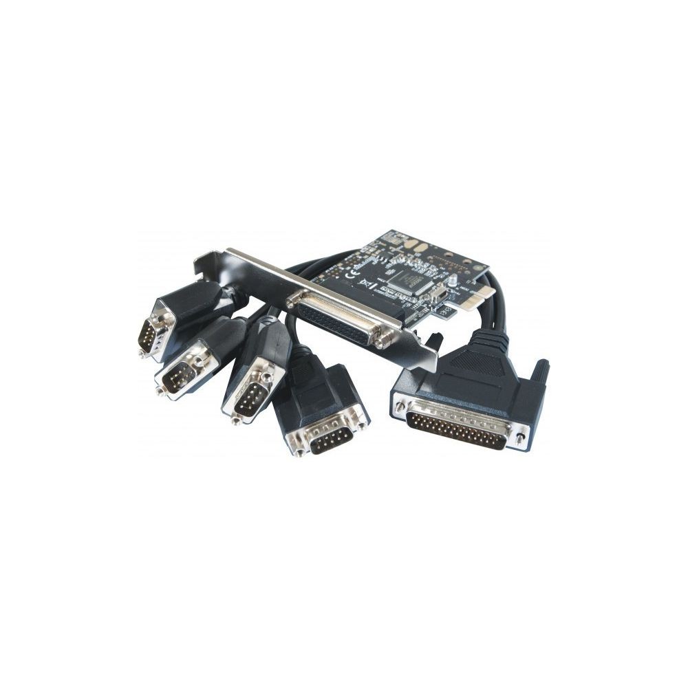 Dexlan Carte PCI-Express 1X - 4 ports série RS232 Std & Low Profile
