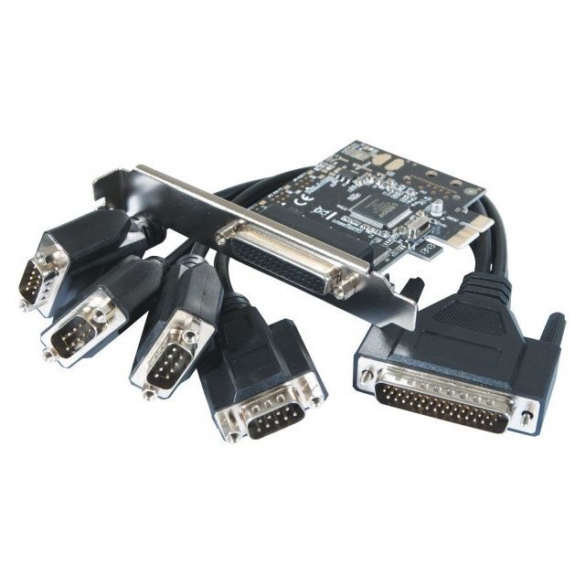 Dexlan - Carte PCI-Express 1X - 4 ports série RS232 Std & Low Profile - Carte graphique low profile Composants