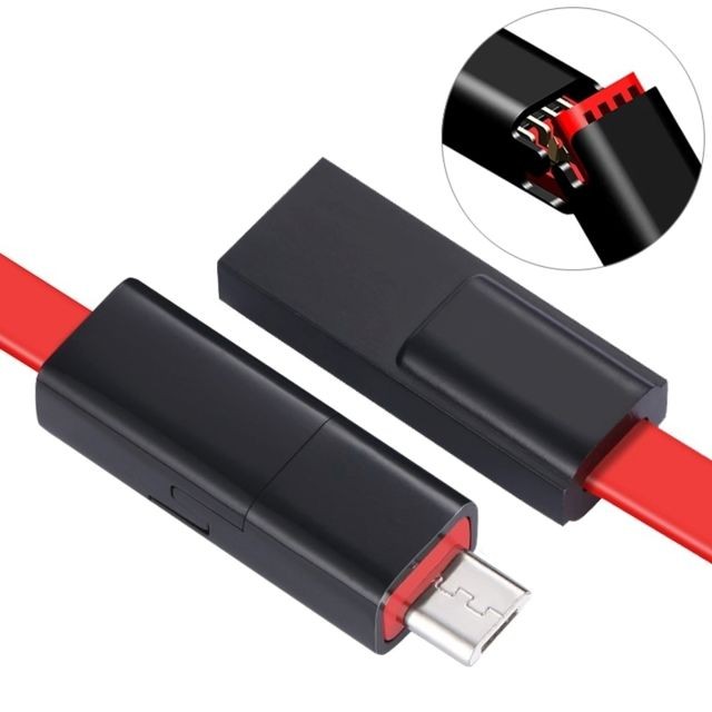 Wewoo - Câble de données de charge et de synchronisation réparable USB à Micro USB, pour Galaxy, Google, LG, Sony, Huawei, Xiaomi, Lenovo et autres téléphones Android (Noir Rouge) Wewoo  - Chargeur Universel Wewoo