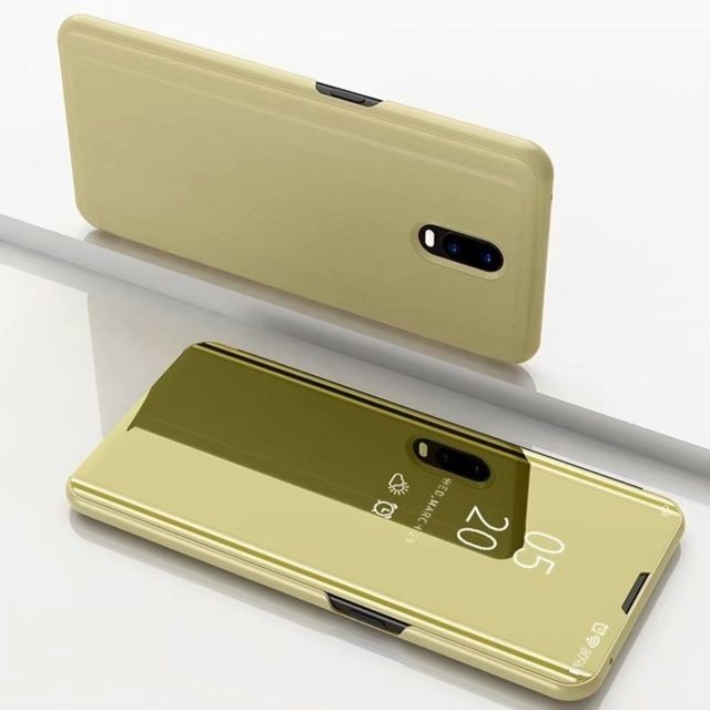 Wewoo - Coque Rigide Étui à rabat en cuir avec miroir de galvanoplastie pour OnePlus 7 Pro support Or Wewoo  - Coque, étui smartphone