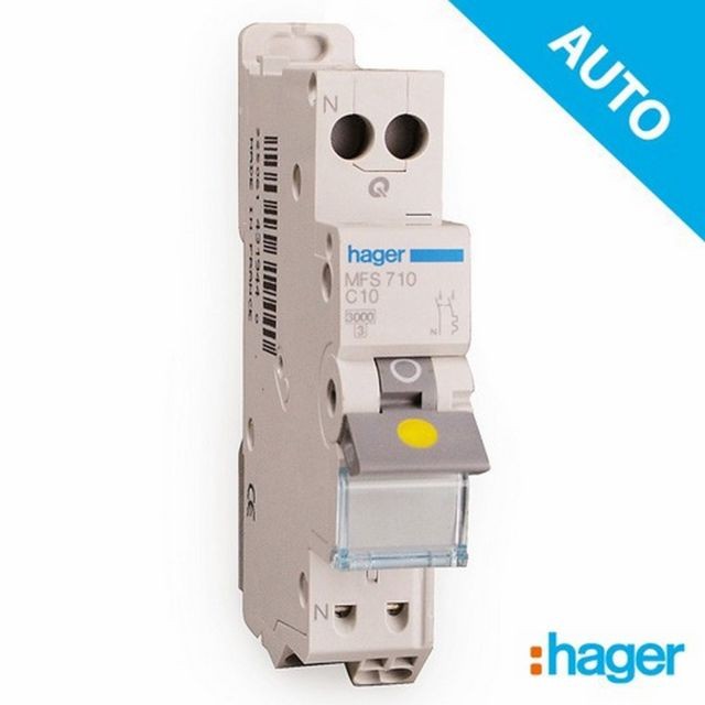 Hager - HAGER MFS710 - Disjoncteur électrique AUTO Phase Neutre 10A - Hager