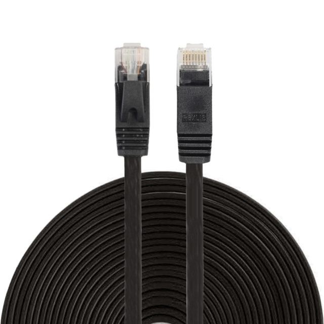 Wewoo - Câble réseau LAN plat Ethernet noir ultra-mince 15m CAT6, cordon de raccordement RJ45 Wewoo  - Cable rj45 15m