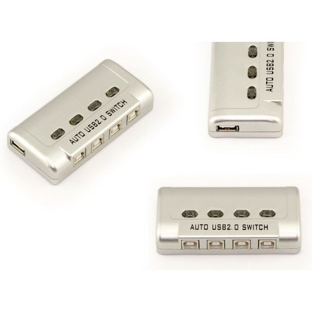Kalea-Informatique - Boitier de partage USB 2.0 AUTOMATIQUE / Switch 4 ports - Compatible Imprimantes - Kalea-Informatique