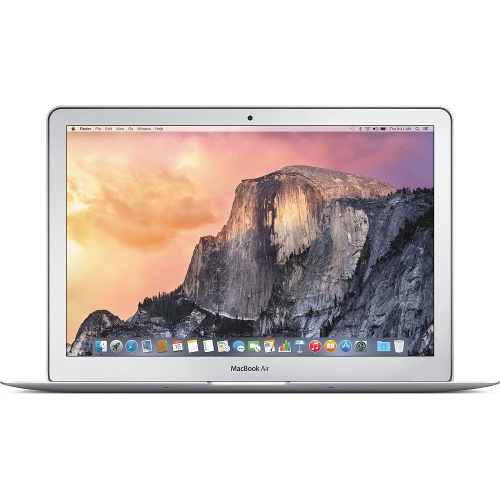 Le MacBook Air a désormais une batterie qui offre une journée d'autonomie, des processeurs Intel Core de 5e génération avec graphismes plus réactifs, un stockage flash plus rapide et le nouveau Wi-Fi 802.11ac. Il ne mesure que 1,7 cm d?épaisseur, pour un poids plume de 1,08 kg. Mais sa coque unibody en aluminium inaltérable lui assure également solidité et résistance. Le MacBook Air est plein d'apps formidables. Et vous en trouverez des milliers d'autres sur le Mac App Store. Processeur Intel Core i5 de 5ème génération Le MacBook Air est équipé du tout nouveau processeur Intel Core i5 de 5e génération. Cette architecture très efficace a été conçue pour consommer moins d?énergie tout en assurant des performances élevées. Ainsi, vous pourrez non seulement faire tout ce que vous voulez, mais vous pourrez le faire plus longtemps encore. Comme le nouveau processeur graphique Intel HD Graphics 6000 délivre des performances impressionnantes, vous serez également ébloui par la qualité des graphismes de vos jeux ou par la facilité avec laquelle s?exécuteront toutes les tâches graphiques exigeantes. Stockage flash plus rapide et mémoire vive Si le MacBook Air est aussi réactif, c?est qu?il est entièrement conçu autour du stockage flash. Non seulement cette particularité le rend plus léger et plus maniable que les portables classiques, mais elle permet un accès plus rapide aux données. Avec ses 128 Go, ce stockage flash de nouvelle génération est jusqu?à neuf fois plus rapide qu?un disque dur de portable traditionnel. De plus, les 4 Go de mémoire vive accompagne à merveille le processeur Intel. Thunderbolt 2 et USB 3.0 Avec le port Thunderbolt 2 deux fois plus rapide que le Thunderbolt de génération précédente, vous pouvez connecter votre MacBook Air aux appareils et moniteurs dernier cri, comme l?écran Apple Thunderbolt Display. Mais ce n'est pas tout. Le MacBook Air est également équipé de deux ports USB 3.0 qui vous permettent de connecter les derniers appareils USB 3.0 et tous vos appareils USB 2.0. Quelques connexions suffisent pour transformer cet ordinateur ultra-portable en une véritable station de travail. Écran rétroéclairé par LED Chaque pouce et chaque pixel du MacBook Air sont une véritable révolution en termes d'ingénierie et de design. Pour à peine 4,86 mm d?épaisseur, l?écran affiche des images qui vous donneront l'impression de regarder un écran bien plus grand. La résolution atteint 1366 x 768 pixels. Et, grâce au rétroéclairage par LED, tout l?écran s?illumine de couleurs vives et éclatantes. Retouchez des photos, peaufinez une présentation ou regardez un film : vous allez adorer ce que vous allez voir. Jusqu?à 9 heures d'autonomie. Carburez toute la journée. Le stockage flash compact du MacBook Air laisse de la place pour une plus grosse batterie. Associée à la toute nouvelle architecture Intel Core économe en énergie, cette batterie est capable de performances exceptionnelles. Elle offre jusqu?à 9 heures d'autonomie sur une seule charge. Toute la journée, vous aurez donc assez d?énergie pour vous consacrer à vos projets de traitement de texte, vos présentations, vos e-mails, etc. Et si vous regardez des films iTunes, vous profiterez d'une autonomie pouvant atteindre 10 heures de lecture.Caméra FaceTime HD 720p. C?est net. Très net. Avec la caméra FaceTime HD 720p, vos proches vous verront sous un nouveau jour. Même à l'autre bout du monde, chaque sourire brillera avec autant d?éclat. Et, grâce au format panoramique, tout le monde tiendra dans le cadre, sans avoir à jouer des coudes pour figurer aux premières loges. Les deux micros intégrés du MacBook Air sont parfaits pour se faire entendre. Lors d'un appel FaceTime, par exemple, les micros réduisent le bruit ambiant venant de l'arrière de l'ordinateur. Wi-Fi jusqu?à 3x plus rapide. Le MacBook Air prend désormais en charge la connectivité Wi-Fi ultra-rapide 802.11ac. Connectez-le à une borne d'accès 802.11ac, comme la nouvelle AirPort Extreme ou AirPort Time Capsule, et bénéficiez de performances sans fil jusqu?à trois fois plus rapides que celles du MacBook Air de génération précédente. Quant à la portée de votre réseau Wi-Fi, elle va s?améliorer, elle aussi. La technologie Bluetooth vous permet de connecter votre MacBook Air à des appareils compatibles Bluetooth comme des enceintes et des écouteurs. Même sans câble, vous êtes branché. Clavier rétroéclairé. Faites confiance à ses lumières. Malgré son format incroyablement compact, le MacBook Air réussit la prouesse d'intégrer un clavier complet, offrant une frappe aussi naturelle que fluide. Et le clavier est rétroéclairé pour que vous puissiez taper confortablement, même en conditions de faible éclairage. Un capteur intégré détecte les variations de lumière et ajuste automatiquement la luminosité de l?écran et du clavier. Que vous soyez installé au soleil à la terrasse d'un café, ou dans un avion pendant un vol de nuit, vous bénéficierez toujours d'un éclairage parfaitement adapté. Trackpad Multi-Touch. Main dans la main avec OS X. Les gestes Multi-Touch sous OS X vous permettent d'interagir avec votre MacBook Air d'une façon plus intuitive, plus directe et plus ludique. Le vaste trackpad Multi-Touch est parfait pour tous ces gestes, que ce soit le balayage à trois doigts vers le haut pour activer Mission Control, ou le pincement à quatre doigts pour afficher toutes les apps dans le Launchpad. Les réponses aux gestes sont fluides et réalistes. Quand vous faites défiler une page web vers le haut ou vers le bas, ou lorsque vous balayez d'une app en plein écran à la suivante, vous avez l'impression saisissante de toucher du doigt ce qui se passe sur votre MacBook Air. Vos contenus. Sur tous vos appareils. iCloud stocke vos contenus et vous permet d'accéder à vos musique, photos, calendriers, contacts, documents et plus, quel que soit l'appareil utilisé. Si, par exemple, vous retouchez une photo sur votre iPhone ou décalez une réunion sur votre iPad, iCloud s?assure que ces modifications se répercutent également sur votre Mac. Et cela fonctionne tout aussi bien en sens inverse : créez une liste de tâches sur votre Mac, et vous pourrez la modifier sur votre iPhone. OS X Yosemite Avec OS X Yosemite, l'utilisation d'un Mac est plus intuitive qu?elle ne l'a jamais été. Vous y trouverez de nouvelles apps à utiliser. De nouvelles fonctionnalités que vous allez adorer. De nouvelles technologies qui aideront votre Mac à en faire toujours plus, tout en consommant toujours moins. Le système d'exploitation Mac est convivial par essence et tire pleinement parti des technologies intégrées aux ordinateurs Apple. Des apps à tout faire. Pour que vous puissiez tout faire. OS X intègre des apps pour envoyer des e-mails, gérer votre planning, passer des appels vidéo et sauvegarder automatiquement vos données. Et il y a même une app qui sert à trouver d'autres apps. Avec OS X, votre Mac n'est pas seulement bien équipé. Il est chargé à bloc.APPLE - MacBook Air 13.3" MJVG2F/AApple MacBook Air Puissance à volonté, toute la journée !