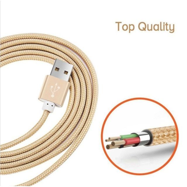 Shot Cable Metal Tresse Type C pour ZUK Z2 Pro Chargeur USB 1m Reversible Connecteur Syncronisation Nylon (ARGENT)