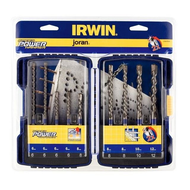Accessoires vissage, perçage Irwin Irwin - Coffret ABS de 9 mèches SDS+ Speedhammer Power - 10507538