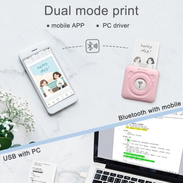 Wewoo Peripage A6 Imprimante Bluetooth thermique de poche sans encre portable (Blanc)