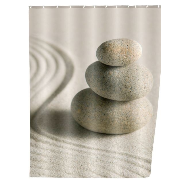 Wenko - Rideau d.douche 180x200 Sand and Stone Wenko - Marchand Stortle