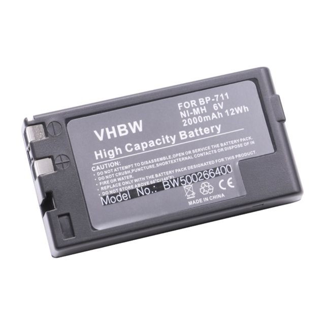 Vhbw - vhbw NiMH Batterie 2000mAh (6V) pour caméra vidéo Canon A-10, A-2, E-07, E-09, E-20, E-200, E-210, E-230, E-250 comme BP-711, BP-714, BP-718. Vhbw  - Accessoire Photo et Vidéo
