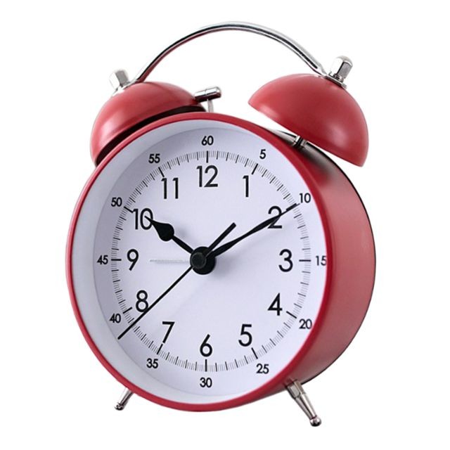 marque generique - Mute Double Bells Table Alarm Clock Student Clock Bedside Clock Lazy Clock Red marque generique  - Réveil