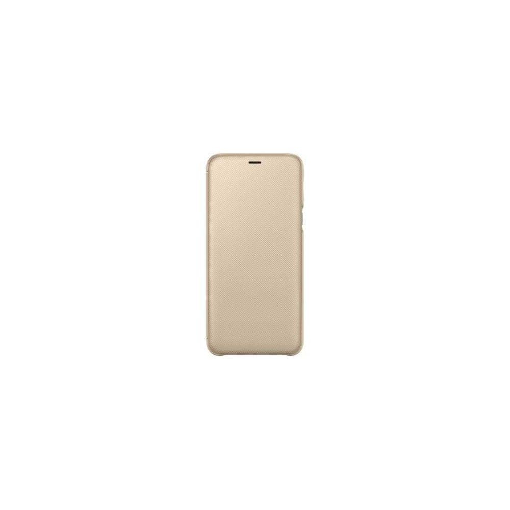 Coque, étui smartphone Samsung Flip Wallet Galaxy A6 Plus - Or