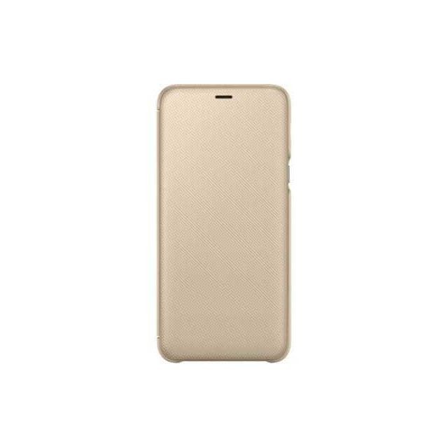 Coque, étui smartphone Samsung Flip Wallet Galaxy A6 Plus - Or