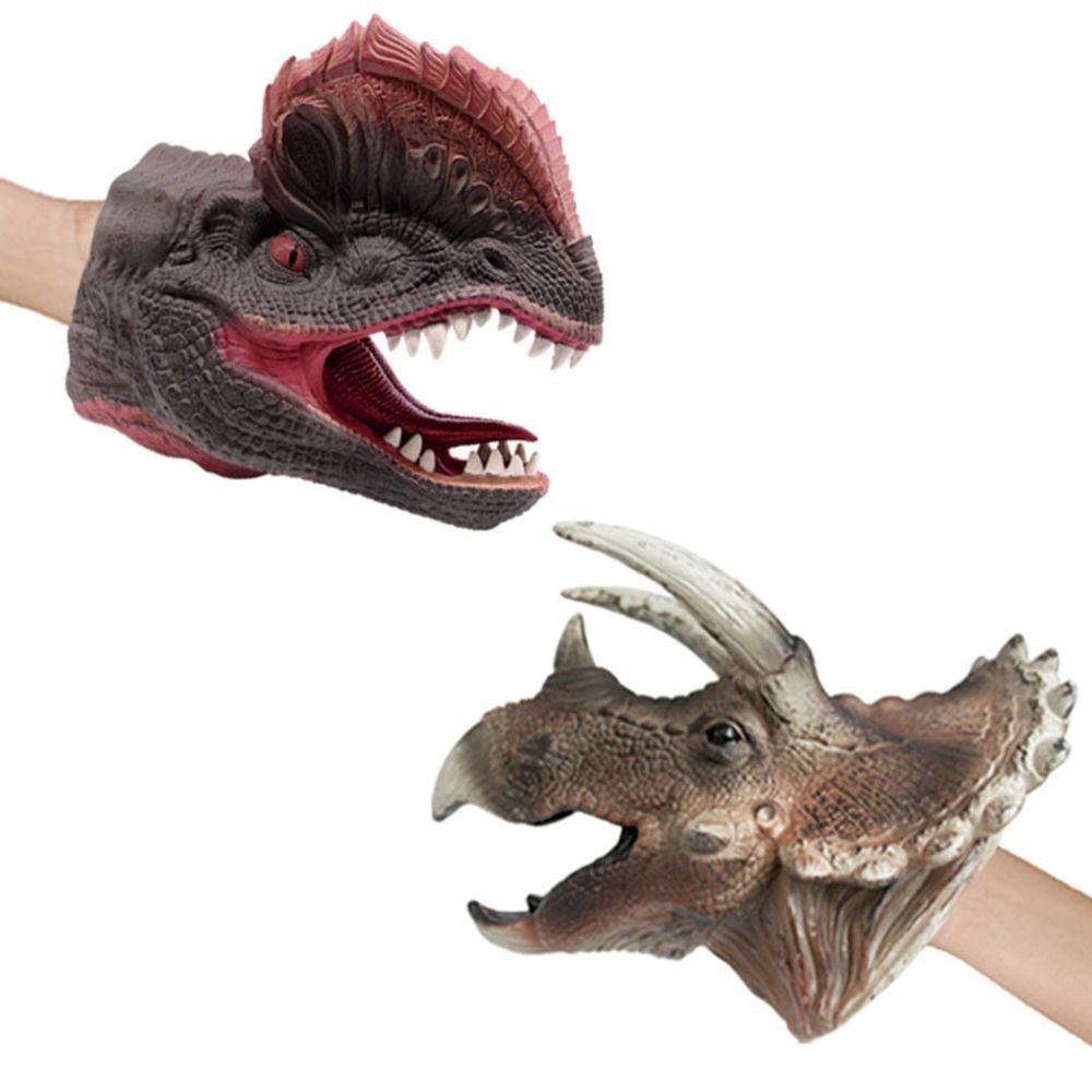 Soft Dinosaure Tête de Marionnette à main enfant histoires jeu de rôle intéressant Toy Glov