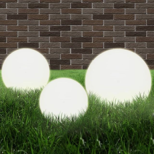 Vidaxl - vidaXL Jeu de lampe boule à LED 3 pcs PMMA sphérique 20/30/40 cm - Eclairage extérieur de jardin
