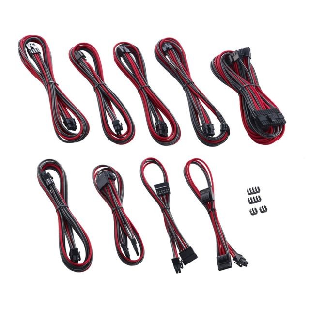 Cablemod - PRO ModMesh C-Series AXi, HXi & RM Cable Kit - Carbone / Rouge - Cablemod