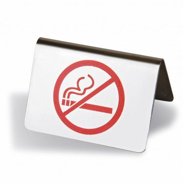 Pujadas - Plaque de Table Défense de Fumer 5,6 x 7,6 cm - Pujadas -          Inox Pujadas  - Pujadas