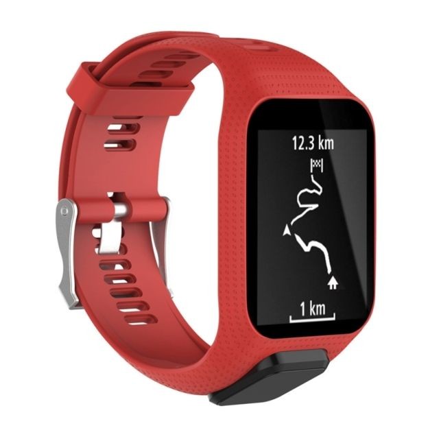 Wewoo - Bracelet pour montre connectée Dragonne Sport en silicone la série Tomtom Runner 2/3 rouge - Soldes Montre et bracelet connectés