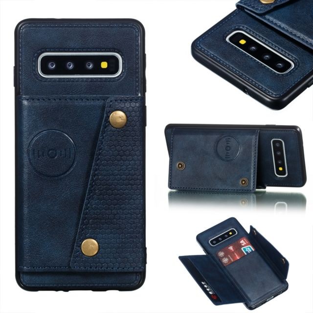 Wewoo - Coque Fashion Etui de protection en cuir pour Galaxy S10 bleu Wewoo  - Accessoire Smartphone