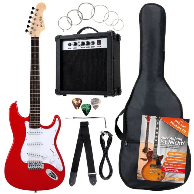 Rocktile - Pack Guitar Electrique Banger's Pack Set de Rocktile, 8 Pièces Rouge Rocktile  - Packs guitares