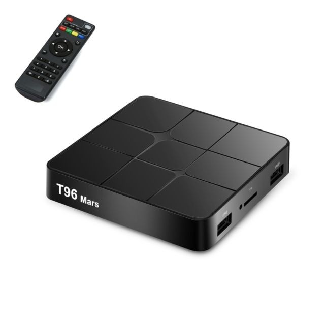Wewoo - Android TV Box Smart T96 Mars 4K HD avec télécommandeAndroid 7.1.2ARM Cortex-A53 Quad-Core 64 bits S905W2 Go + 16 GoCarte de support TFHDMILANAVWiFi Noir - Box TV (Apple TV, Chromecast...)