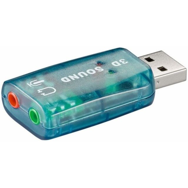 Cabling - CABLING  Carte son externe en clé USB 2.0  2 canaux   son 5.1    2 prises Jack 3.5mm pour casque et micro - Carte Audio Usb 2.0
