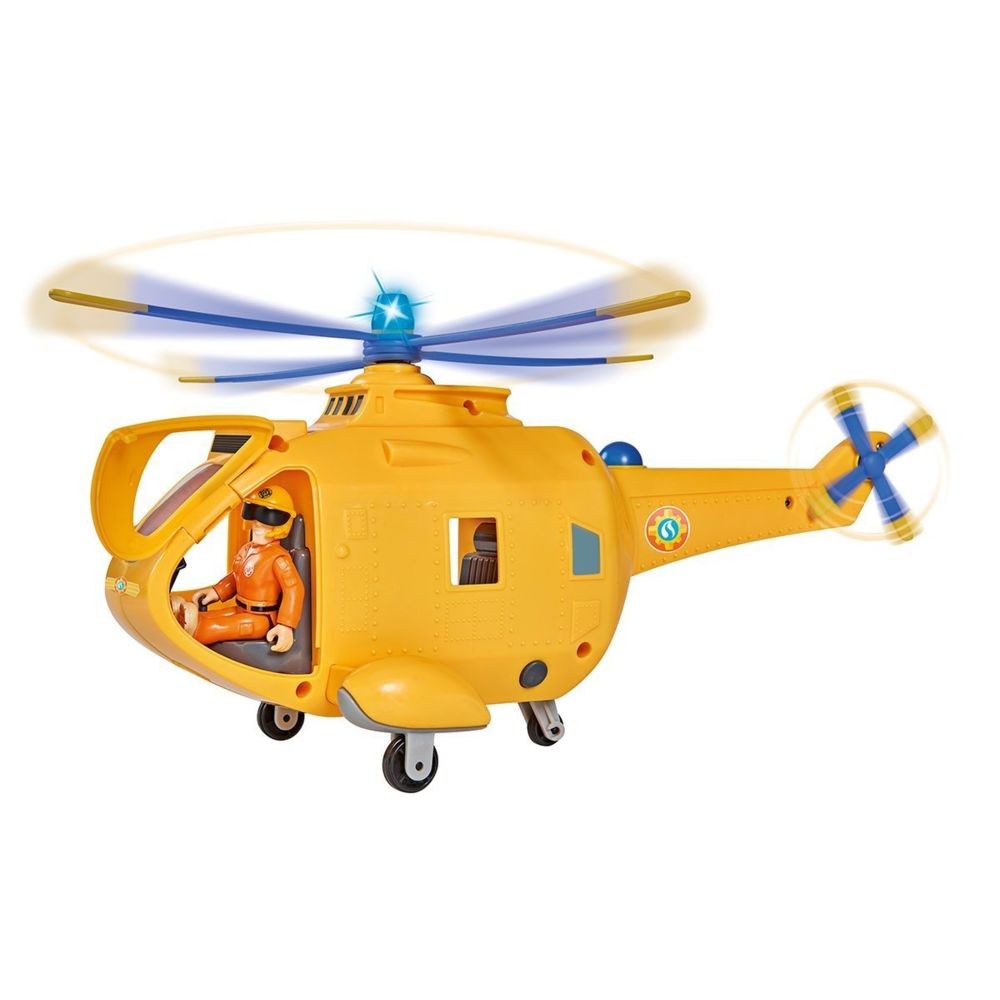 + 1 Figurine Smoby Sam le Pompier Helicoptere Wallaby 2 109251002002 Fonctions Sonores et Lumineuses 