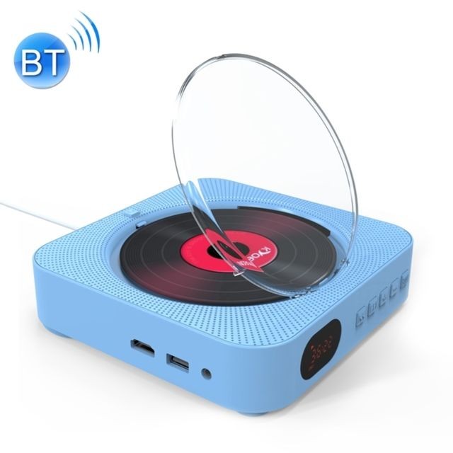 Wewoo - Lecteur DVD portable Bluetooth 4.2 + EDR à montage mural avec télécommande, support FM (bleu) - Lecteur DVD