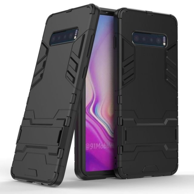 marque generique - Coque en TPU cool guard kickstand hybride tout noir pour votre Samsung Galaxy S10 Plus marque generique  - Accessoire Smartphone marque generique