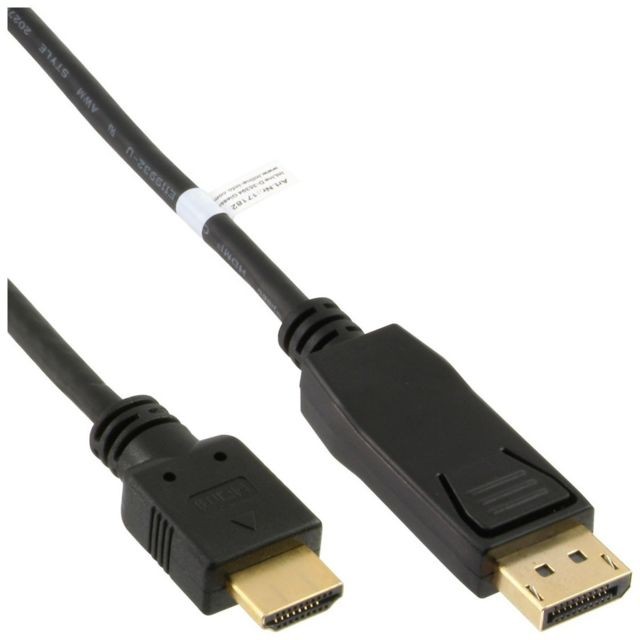 Inline - Câble convertisseur InLine® DisplayPort vers HDMI noir 0.3m - Inline
