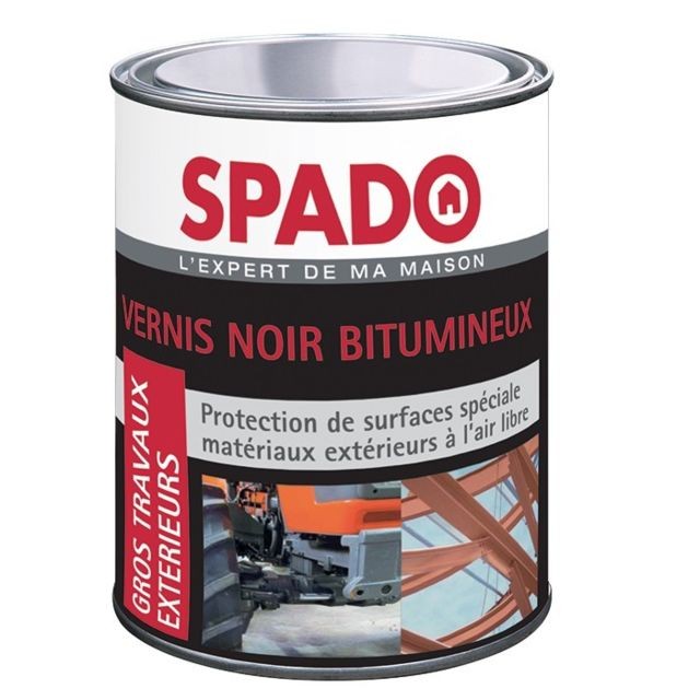 Spado - Vernis Noir Bitumeux - Gros travaux - 1 L - SPADO Spado  - Produit préparation avant pose