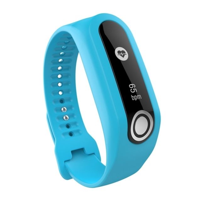 Wewoo - Bracelet pour montre connectée Dragonne Sport en silicone TomTom Touch Bleu - Accessoires montres connectées