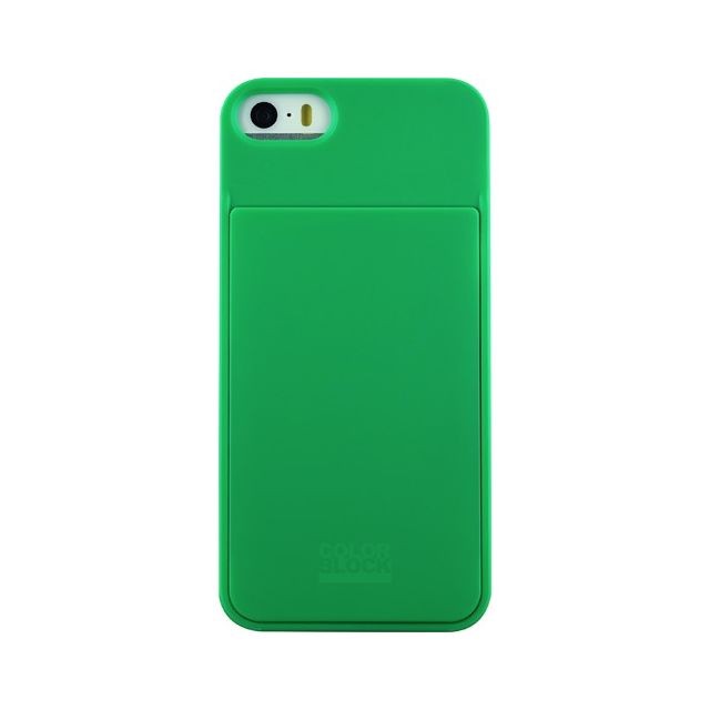 Coque, étui smartphone Colorblock Coque rigide Colorblock verte pour iPhone 5/5S avec emplacement pour carte