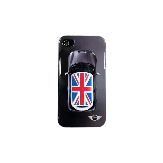 marque generique - Coque Arrière Mini Cooper UK Flag Black Compatible Iphone 4 - 4s Compatible Iphone 4 - 4S marque generique  - Accessoire Smartphone