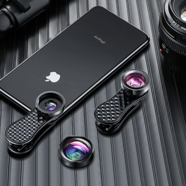 Wewoo - RCB0754 3 en 1 120 degrés grand angle + 230 Fisheye + 15X Macro Universel Ensemble de lentilles de téléphone portable Noir - Wewoo