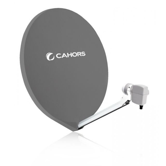 Cahors - CAHORS Parabole satellite fibre composite gris anthracite SMC 80cm + LNB single - Antenne extérieure