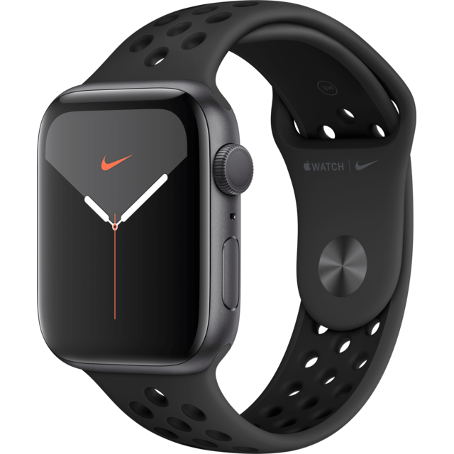 Apple Watch Apple Watch 5 Nike - 44 - Alu gris / Bracelet Sport Anthracite/Noir