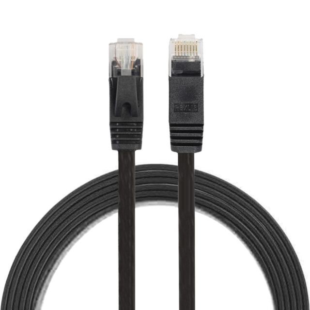 Wewoo - 1.8m CAT6 câble plat Ethernet noir réseau LAN ultra-plat, cordon RJ45 Wewoo  - Bonnes affaires Câble RJ45